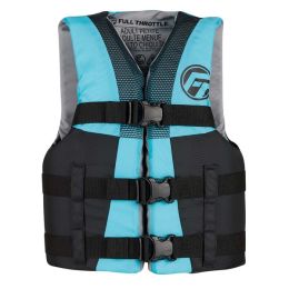 Full Throttle Teen Nylon Life Jacket - Aqua/Black