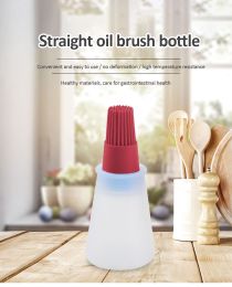 1pc Red Barbecue Silicone Charcoal Grill Oil Brush With Cap BBQ Basting Brush Oil Bottle Camping Gadget Baking Brush Heat Resist