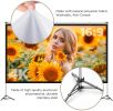 Projector Screen with Stand, 100 inch Outdoor Movie Screen with Tripods, 16:9 4K HD for Backyard Home Theater Outside Movie Night Camping w Carry Bag