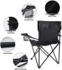 YSSOA Portable Folding Black Camping Chair; Large