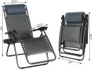 Outdoor Zero Gravity Folding Recliner Chair Patio Adjustable Lawn Lounge Chairs Wicker Lounge Camping Chair (1 Pack)