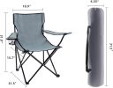 YSSOA Portable Folding Grey Camping Chair; Large