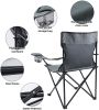 YSSOA Portable Folding Grey Camping Chair; Large