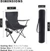 YSSOA Portable Folding Black Camping Chair; Large