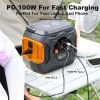 320W Portable Power Station, Flashfish 292Wh 80000mAh Solar Generator Backup Power With LASHFISH 18V/100W Foldable Solar Panel, Portable Solar Charger