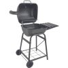 26" Mini Barrel Charcoal Grill with Side Racks; Black