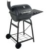 26" Mini Barrel Charcoal Grill with Side Racks; Black