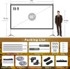 Projector Screen with Stand, 100 inch Outdoor Movie Screen with Tripods, 16:9 4K HD for Backyard Home Theater Outside Movie Night Camping w Carry Bag