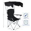 YSSOA Canopy Lounge Chair with Sunshade for Camping; Hiking; Travel; and Other Outdoor Events; with Cup Holder; 21.6" x 21.6" x 36"; Black; 1-Pack