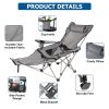 YSSOA Outdoor Camping Chair with Removable Footrest; Large; Grey