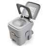 5 Gallon Portable Toilet; Flush Potty; Travel Camping Outdoor-cold gray