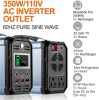 300W Solar Generator; 60000mAh Portable Power Station Camping Potable Generator; CPAP Battery Recharged by Solar Panel/Wall Outlet/Car; 110V AC Out/DC