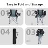 YSSOA Oversized Camping Folding Chair with Cup Holder; Side Cooler Bag; Heavy Duty Steel Frame Fully P Added Quad Armchair for Outdoors; 1-Pack; Grey