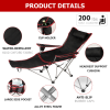 YSSOA Removable Footrest Reclining Camping Chair; 1-Pack; Black