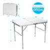 Patio Folding Camping Table Aluminum Adjustable Portable Outdoor Indoor