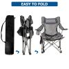 YSSOA Outdoor Camping Chair with Removable Footrest; Large; Grey