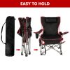 YSSOA Removable Footrest Reclining Camping Chair; 1-Pack; Black