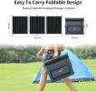 GOFORT 60W 18V Portable Solar Panel, Foldable Solar Charger with USB, 18V DC, QC 3.0 Output, Compatible with Solar Generator Power Station Phones Lapt