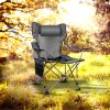 YSSOA Outdoor Camping Chair with Removable Footrest; Large; Grey