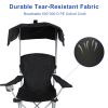 YSSOA Canopy Lounge Chair with Sunshade for Camping; Hiking; Travel; and Other Outdoor Events; with Cup Holder; 21.6" x 21.6" x 36"; Black; 1-Pack