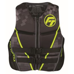 Full Throttle Mens Rapid-Dry Flex-Back Life Jacket M Grn