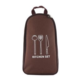 Cooking Utensils Organizer Bag Accessories Mess Pouch Camp Cookware Cooking Utensils Backpacking (Color: Coffee)