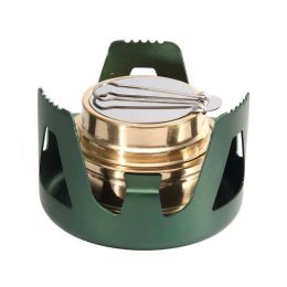 NEWTAG Mini Portable Alcohol Stove; Outdoor Camping Accessories (Color: Green)