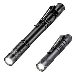 Mini Portable LED Flashlight Pocket Ultra Bright High Lumens Handheld Pen Light linterna led Torch for Camping Outdoor Emergency (Emitting Color: Small)