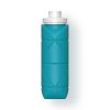 20oz Durable Collapsible Water Bottles Leakproof Valve Reusable BPA Free Silicone Foldable Travel Water Bottle For Gym Camping Hiking Travel Sports