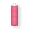 20oz Durable Collapsible Water Bottles Leakproof Valve Reusable BPA Free Silicone Foldable Travel Water Bottle For Gym Camping Hiking Travel Sports