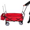 Extra Large Collapsible Garden Cart with Removable Canopy;  Folding Wagon Utility Carts with Wheels and Rear Storage;  Wagon Cart for Garden;  Camping