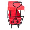 Extra Large Collapsible Garden Cart with Removable Canopy;  Folding Wagon Utility Carts with Wheels and Rear Storage;  Wagon Cart for Garden;  Camping