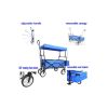 Extra Large Collapsible Garden Cart with Removable Canopy;  Folding Wagon Utility Carts with Wheels and Rear Storage;  Wagon Cart for Garden;  Camping