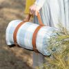 150*200cm Picnic Camping Bay Play Mat Plaid Blanket Moisture-proof Outdoor Picnic Mattress Beach Mat Cushion with Leather Strap