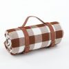 150*200cm Picnic Camping Bay Play Mat Plaid Blanket Moisture-proof Outdoor Picnic Mattress Beach Mat Cushion with Leather Strap