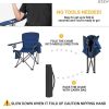 Oversized Heavy Duty Camping Chairs 2 Pack;  Padded Compact Folding Portable Chair with Cooler Cup Holder Side Pocket for Outdoor Sports Lawn Backyard