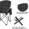 Oversized Heavy Duty Camping Chairs 2 Pack;  Padded Compact Folding Portable Chair with Cooler Cup Holder Side Pocket for Outdoor Sports Lawn Backyard