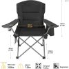 Oversized Heavy Duty Camping Chairs 2 Pack;  Padded Compact Folding Portable Chair with Cooler Cup Holder Side Pocket for Outdoor Sports Lawn Backyard